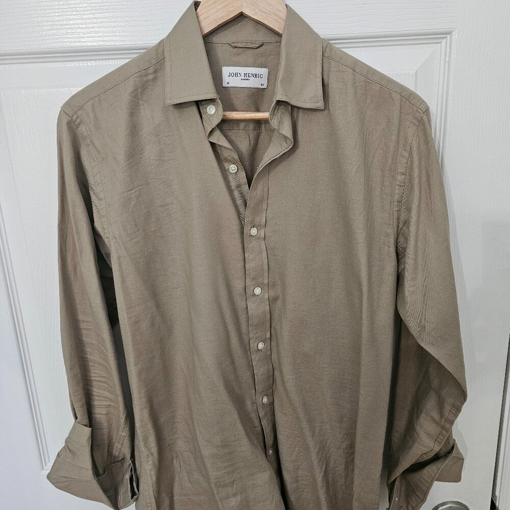 JOHN HENRIC Lightweight Shirt 15 - 38 Beige Shirts Office Work